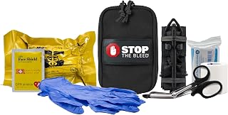 TacMed Solutions Stop The Bleed Kit – Basic Bleeding Control Black Nylon Pouch, Compact, Easy-to-Use Hemorrhage Control Kit, Emergency First Aid with Tourniquet and Emergency Bandage