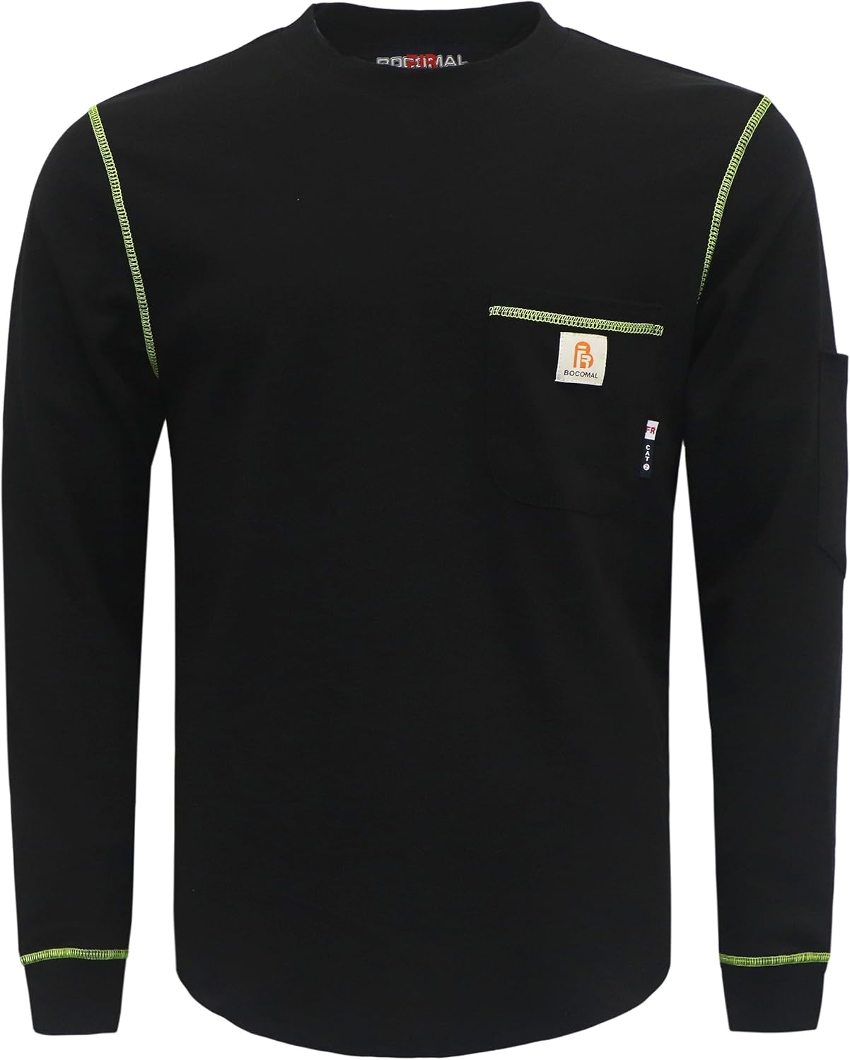 BOCOMAL FR Shirts for Men Lightweight Crew Long Sleeve Flame Resistant/Fire Retardant Shirt…