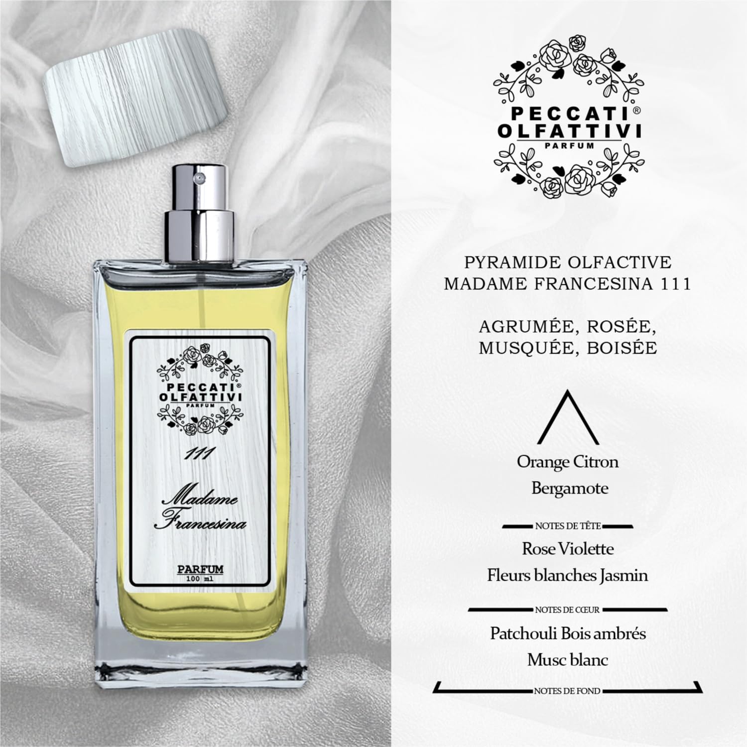 N°111 Parfum Femme Équivalent à Mademoiselle - Dupe Parfum Féminin Persistant avec 30% d'Essence Pure, Fragrance Similaire à l'Originale Longue Durée et Résistante 100 ml Parfum