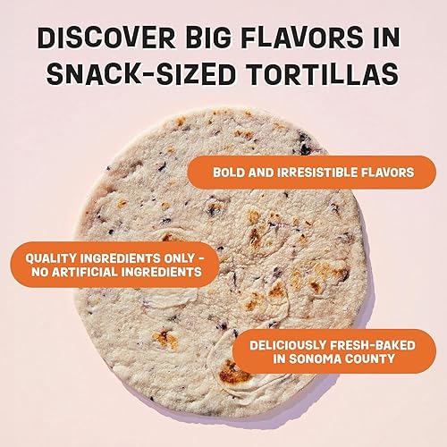 Miniatura 40 de Eureka Tortilla Tortillas orgánicas de harina deliciosas Tortillas artesanales orgánicas Mini granos enteros de 6 pulgadas Veganas, sin OMG