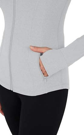 Yogalicious Womens Ultra Soft Lightweight Full Zip Yoga Jacket with Pockets