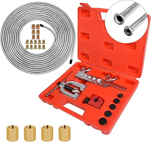 Miniatura 8 de MuHize Kit de línea de freno de 25 pies 316, tubo de freno profesional recubierto de zinc (2023), rollo de 25 pies de tubo de acero inoxidable 316,