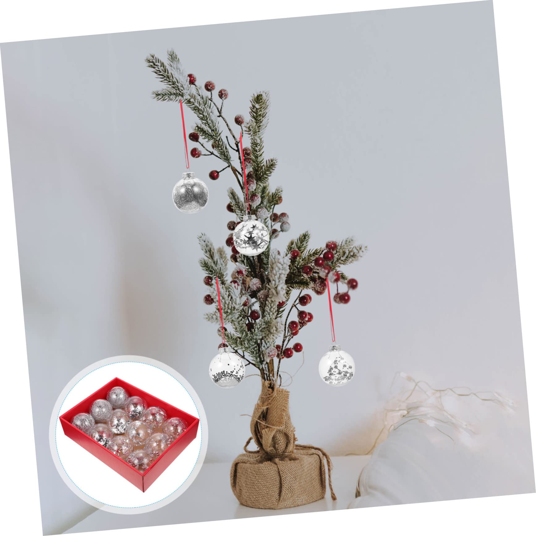 Ciieeo Hängende Christbaumkugeln Dekorative Weihnachtskugeln als Anhänger Festliche Baumanhänger für Weihnachtsbaum und Weihnachts-Dekoration Zufälliger Stil