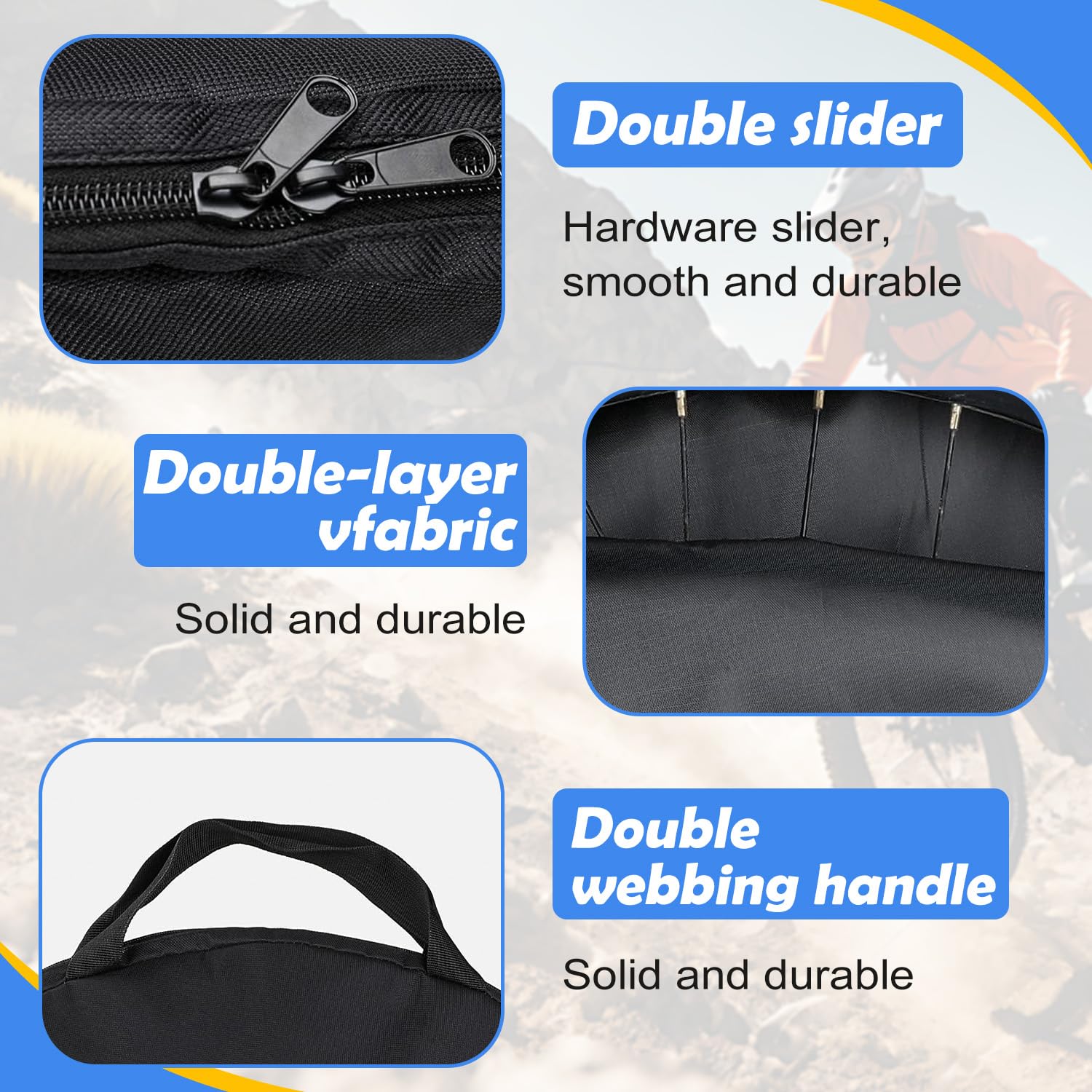 MTB Laufradtasche 29 Zoll wasserdicht – geeignet für 26/27,5/29 Zoll & 700C, verdickte Radtasche mit Tragegriff, Transporttasche für Rennrad und Mountainbike Radsatz