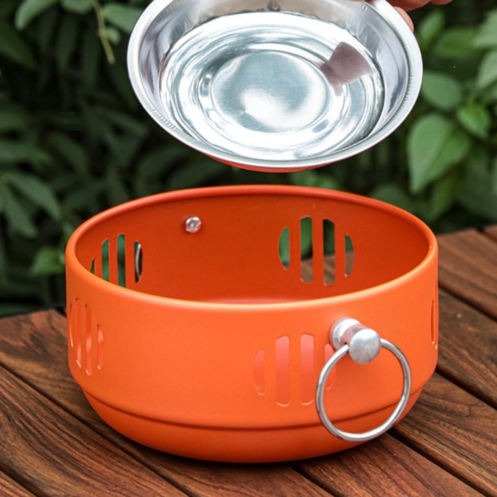 Griglia a Carbone Portatile con Corpo in Acciaio Inox per Campeggio E Picnic con Manico Griglia da 158 Cm Adatta per Uso Allaperto, Naturale