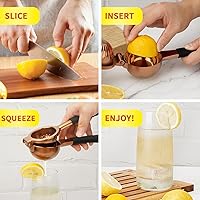 Vista 4 de SHIKORI Exprimidor de limón, exprimidor grande y resistente para limón, exprimidor de cítricos de acero inoxidable, herramienta de barra exprimidora