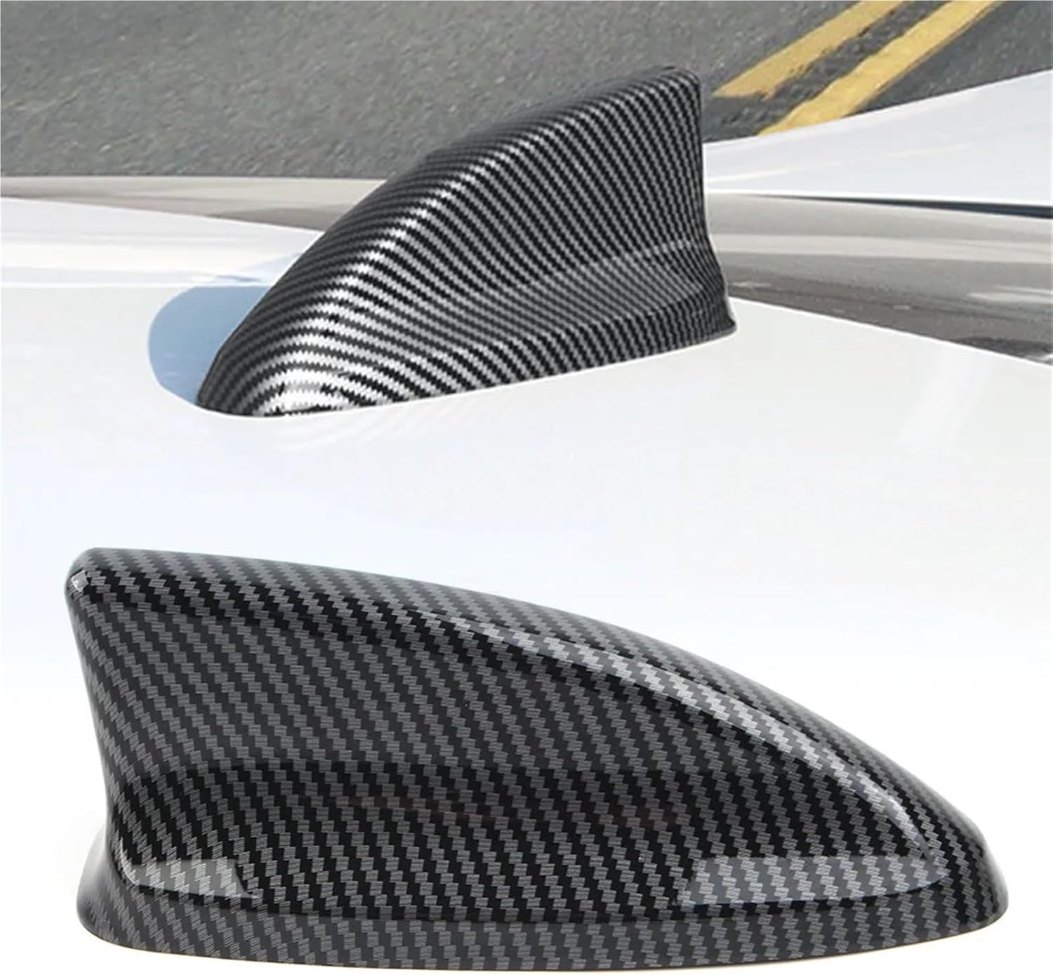 Car Exterior Shark Fin Cover Decoration Compatible with Honda Civic 11th 2022 Up(Carbon Fibre)