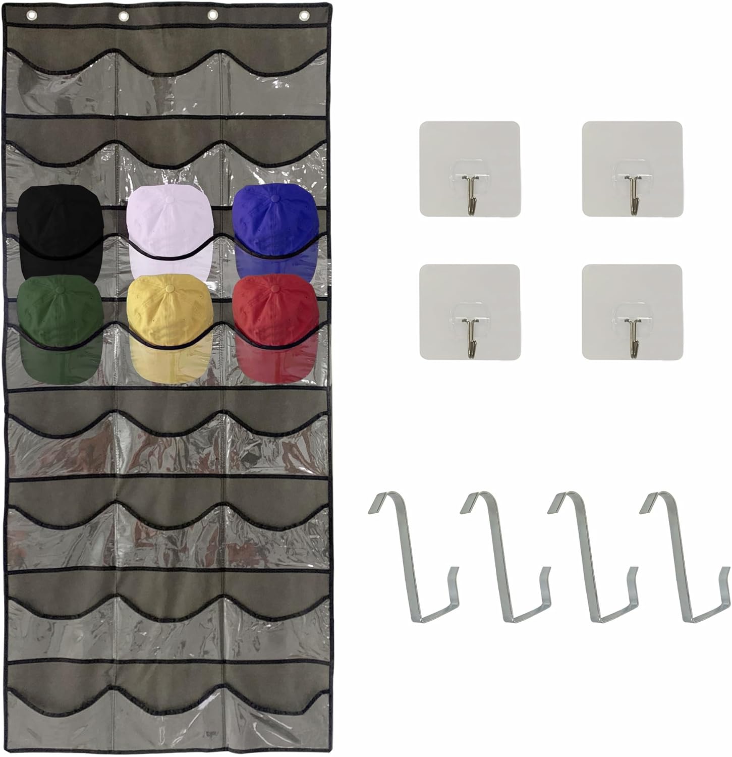 NIUGRECF Baseball Hat Organizer, 24 Pockets OverTheDoor