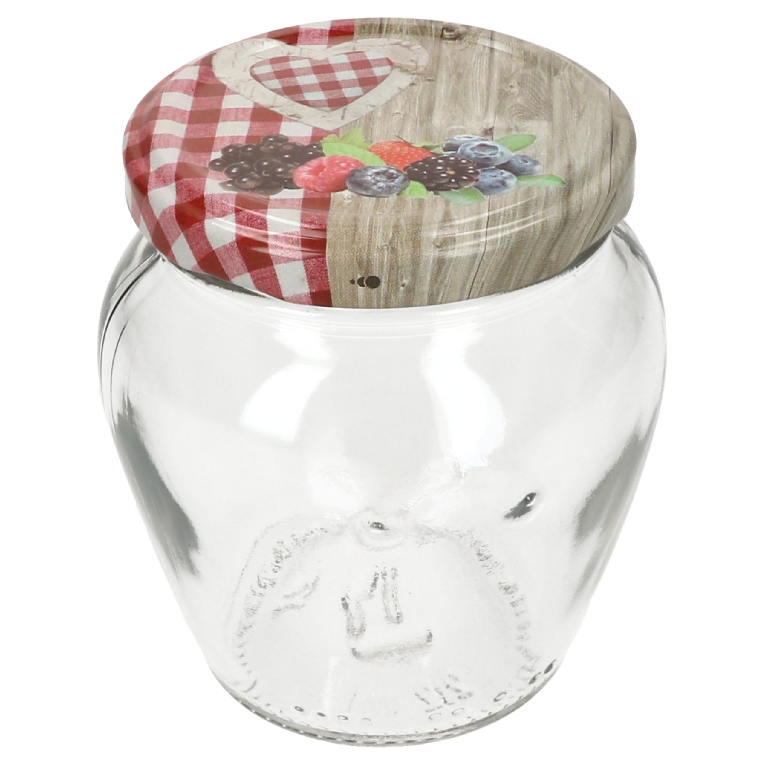 MamboCat Marmeladengläser Orcio 75er Set mit Deckel Holz-Herz Rot Beeren | 212 ml | Einmachglas TO 63 | Einkochen & Aufbewahren