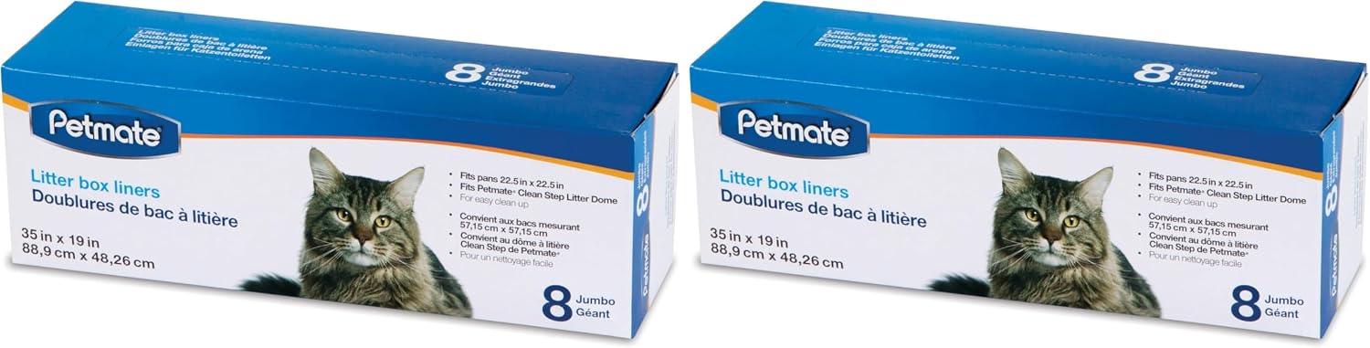 Petmate Booda Clean Step Cat Litter Box Dome Replacement Litter Box Liners- Jumbo (Pack of 2)