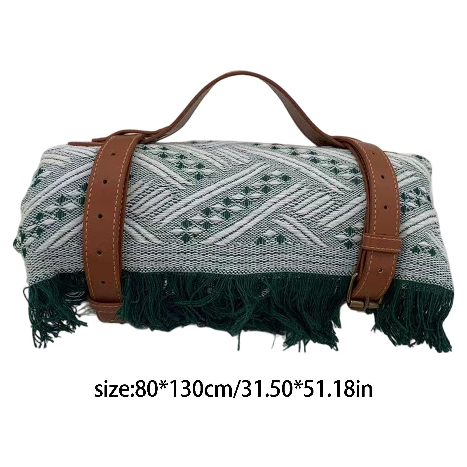 Große Outdoor-Decke mit Ledergriffen, 180 x 130 cm, Campingmatte für Strand und Reisen, Outdoor-Sitzmatte