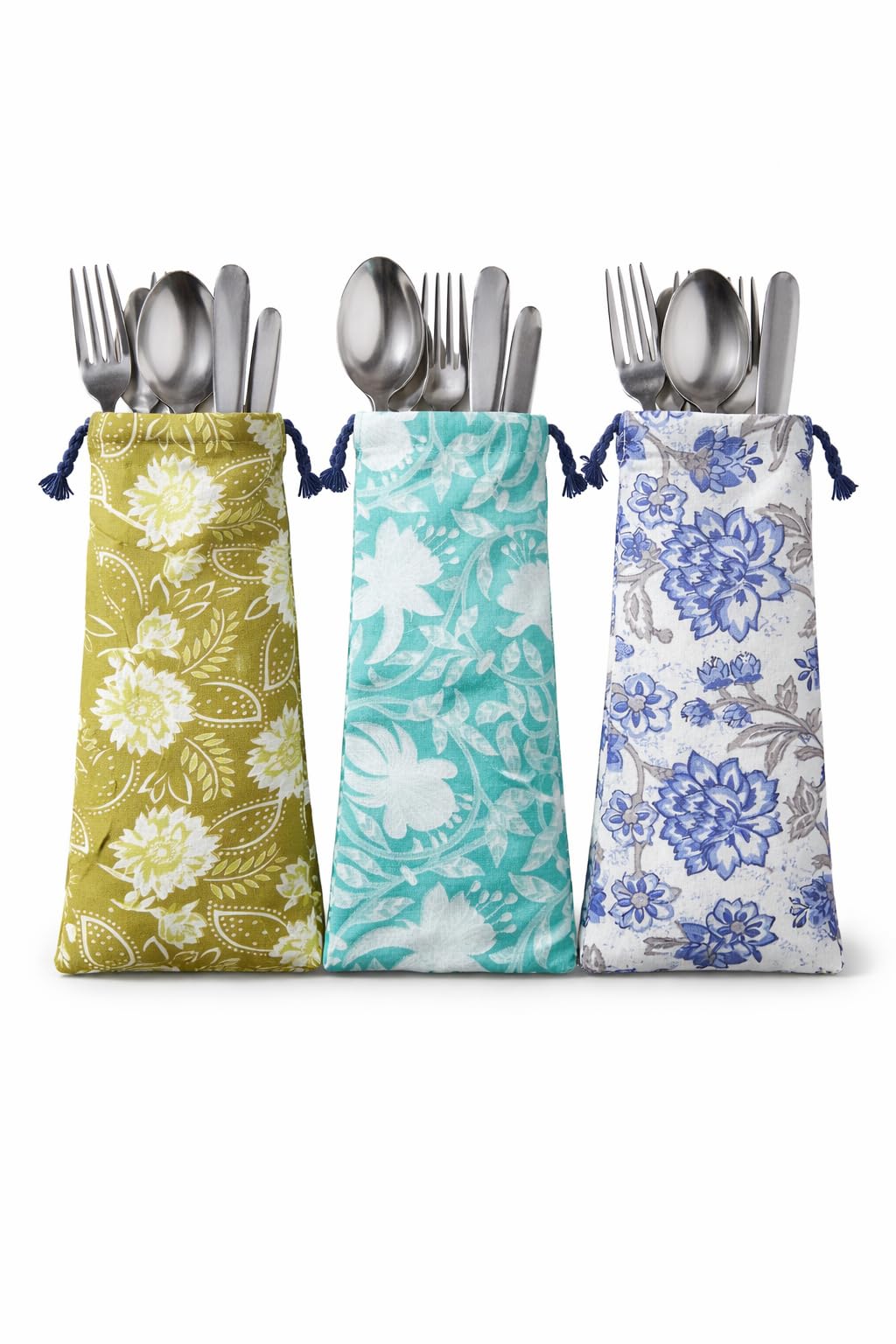 Reusable Fabric Cutlery Holder Bag, Drawstring Spoon Fork Knife Storage Pouch for Travel, Office Lunch, Picnic & Camping(Pack of 6)-picture-20
