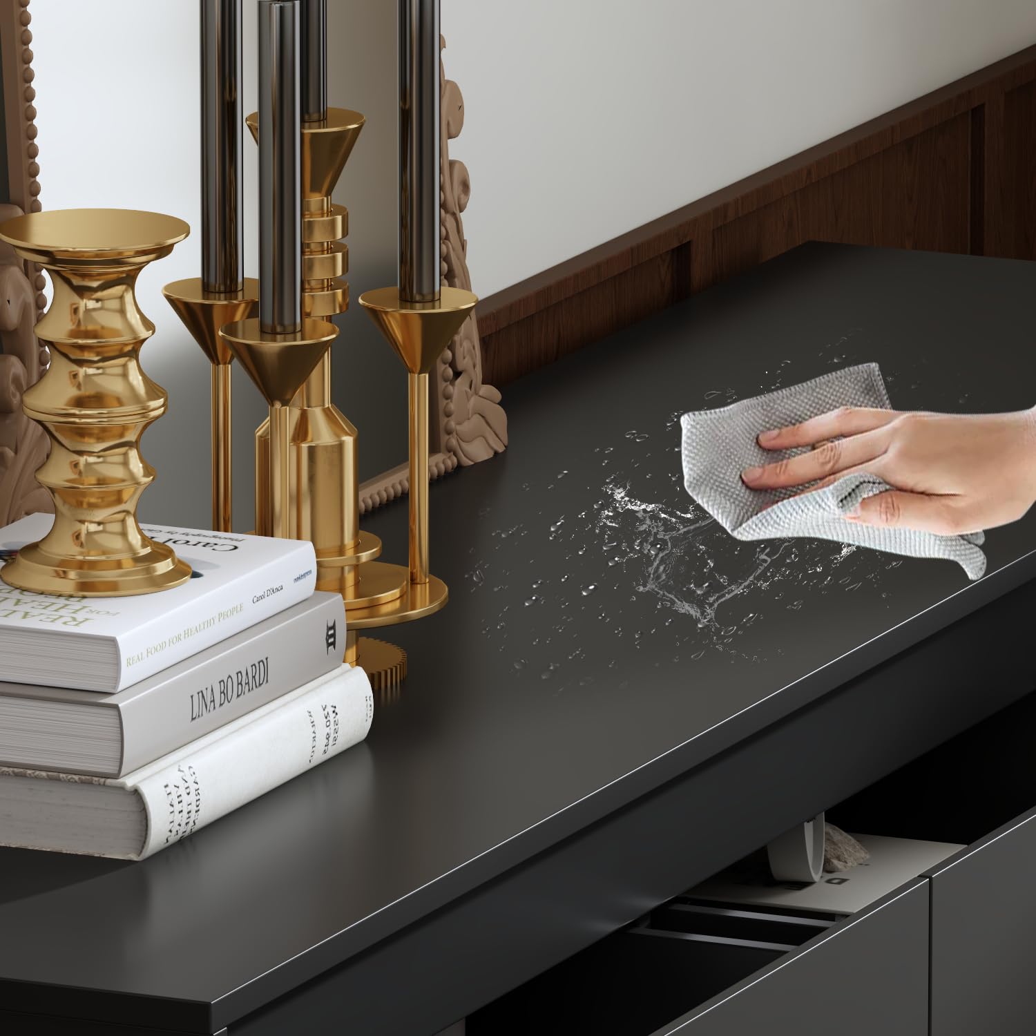 Hitow 9 Drawer Dresser for Bedroom with Deep Drawers, Large Floor Wood Dressers & Chest of Drawers Handle Free, Modern White Long Dressers for Closet Living Room, Euro Slide (63"W x 15.7"D x 31.5"H)