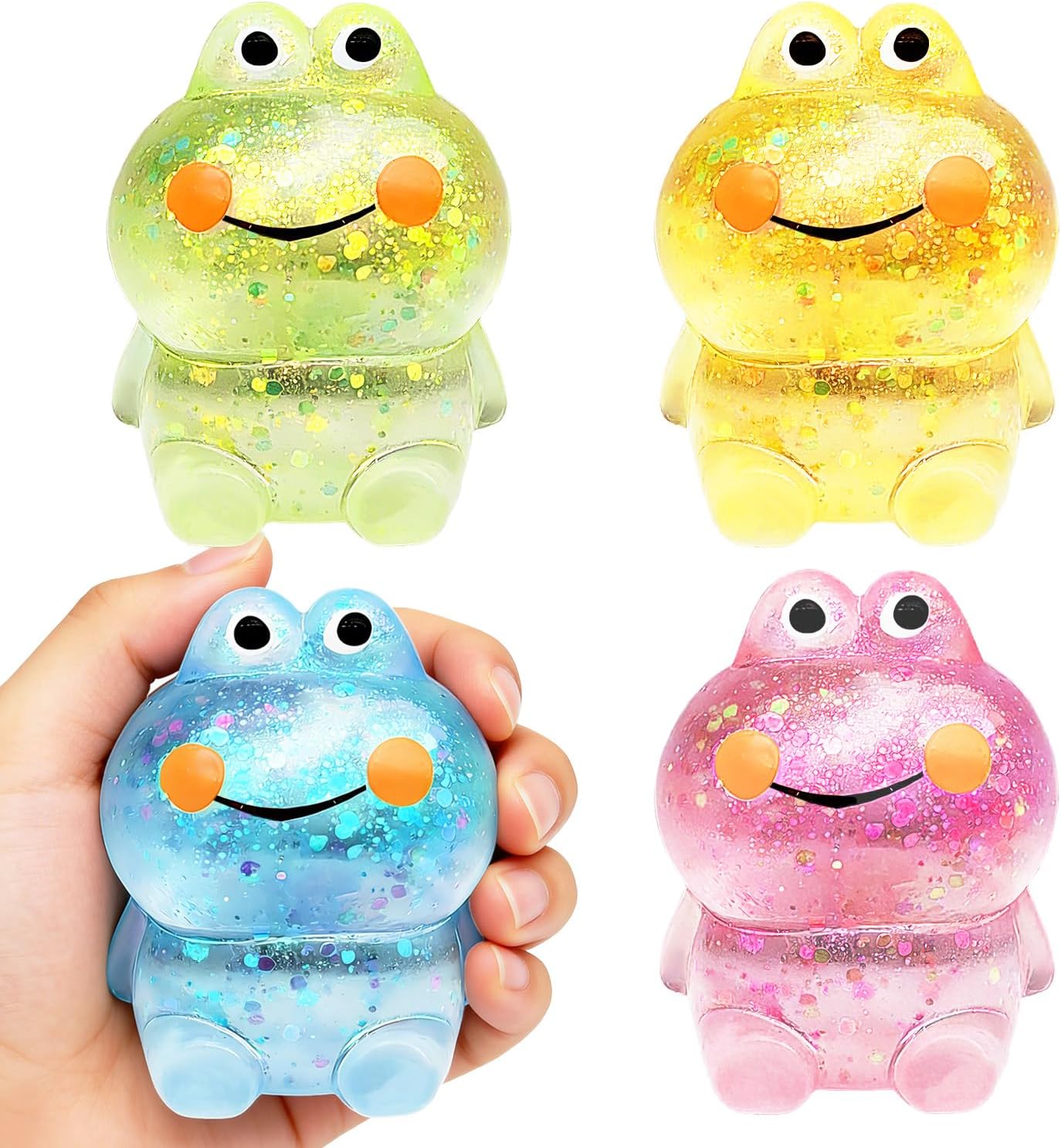4Pcs Sugar Squishy Toys, Stress Relief Squeeze Sensory Bunny Toys, Sensory Fidget Toys for Adults and Kids, Animal Stress Toys for Classroom Prize Favors Easter Basket Stuffers & Easter Gifts (Rabbit)
