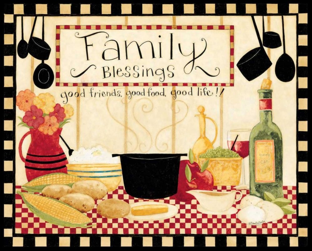 Feeling at home IMPRESSION d'art sur TOILE encadré dans CAISSE AMERICAINE Bénédiction Dan DiPaolo Cuisine Paysage sur toile 100% coton affiche encadré prêt à accrocher cm_40_X_50
