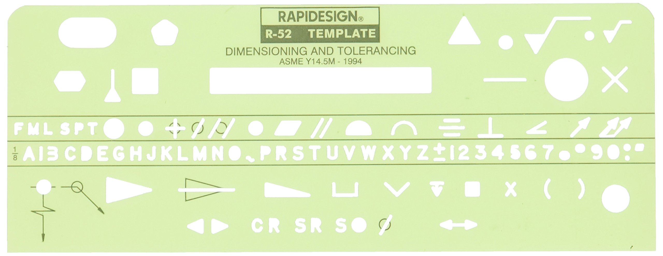 Rapidesign Dimensioning and Tolerancing Template, 1 Each (R52)