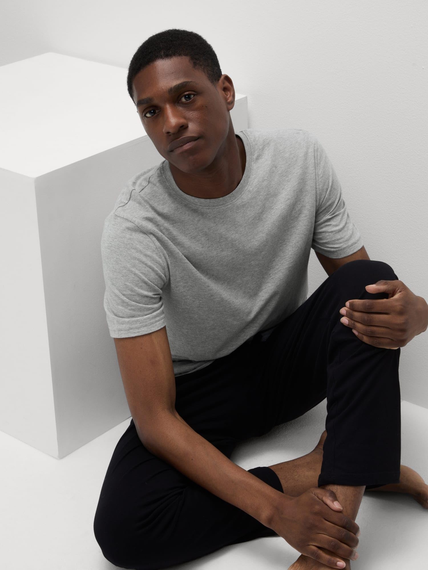 Marks & Spencer Pyjama Homme en Pur Coton, Coupe Standard, Taille à Cordon, avec Poches