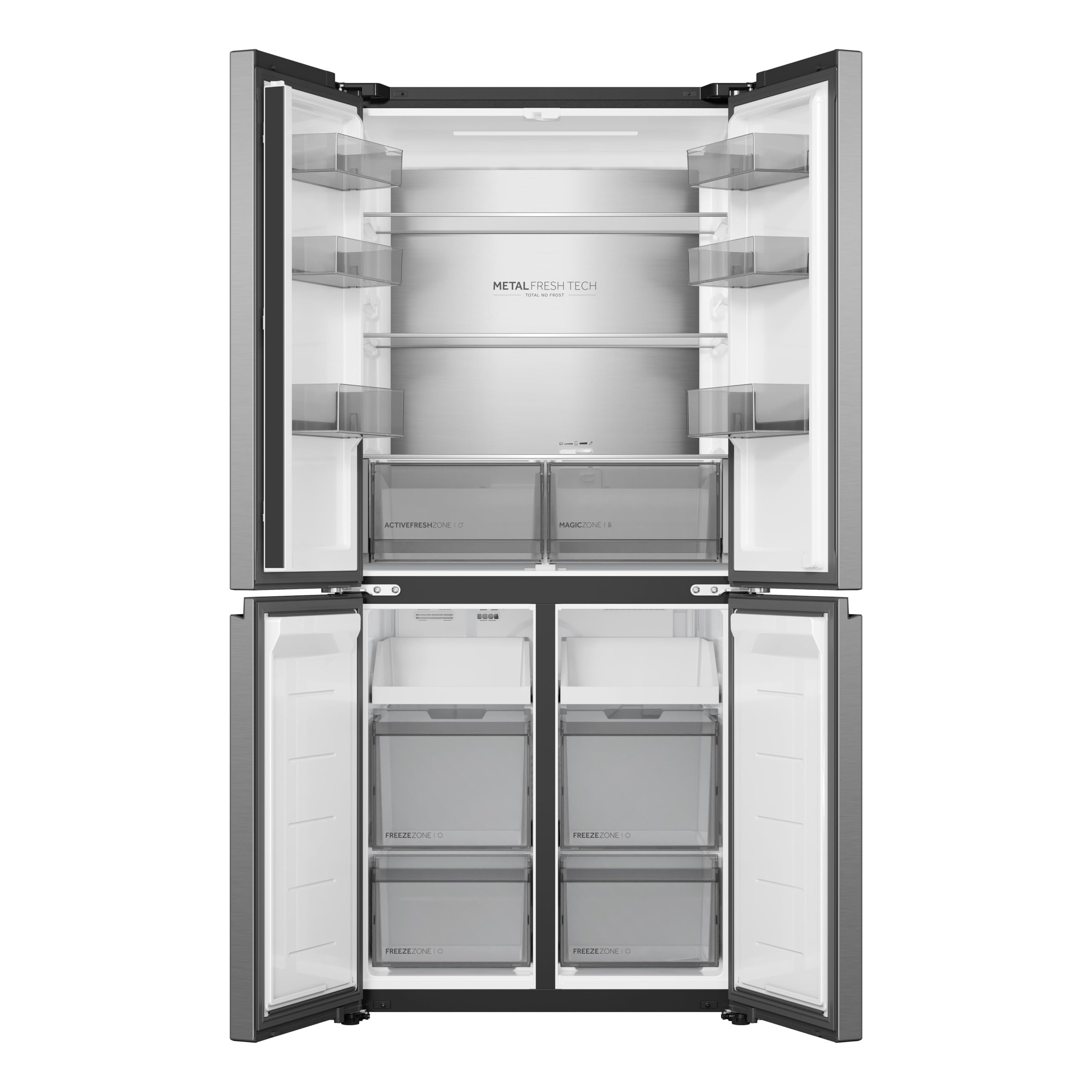 Haier Frigorífico Americano 706 L Negro, Horizon [HCR59F18DNMB] | 4 Puertas, 90,8 An. x 182,5 Al. Cm, Total No Frost, Motor Inverter, Humidity Zone, Antibacterias ABT, Columna de Metal