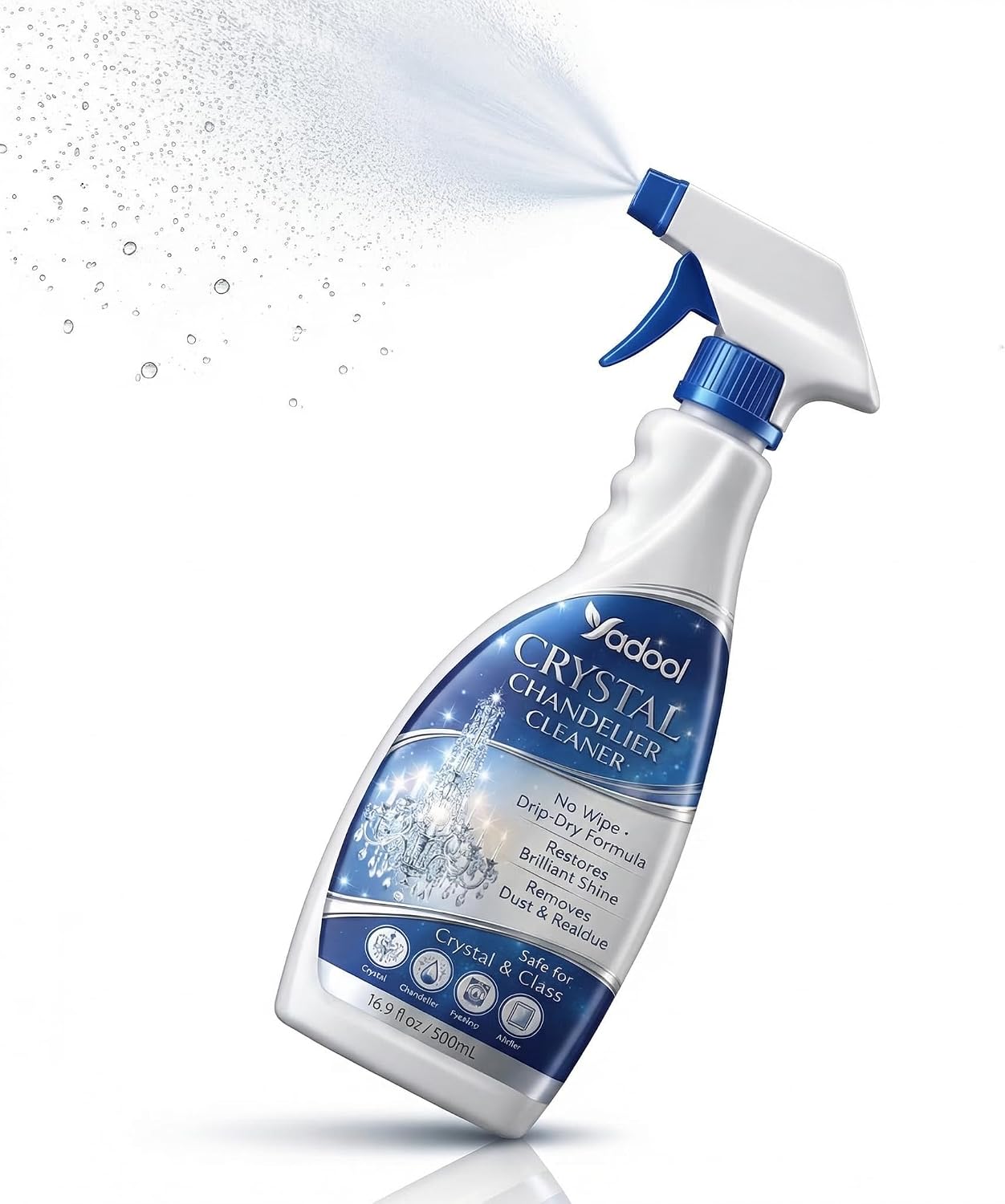 Chandelier Cleaner Spray for High Ceiling Chandeliers, Drip Dry No Wipe Formula, No Ladder Needed, Removes Dust Grime, Restores Shine Easily