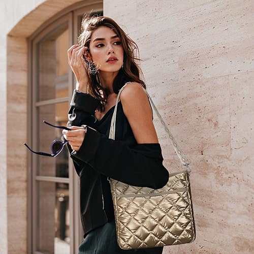 Miniatura 2 de Bolsas cruzadas acolchadas para mujer, patrón único con correa acolchada, bolsos cruzados para mujer, bolsa acolchada para mujer