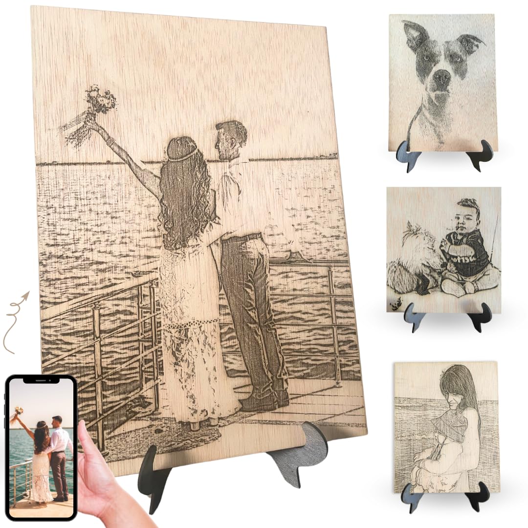 Amaisso® Cuadro Personalizado con Foto en Madera - Cuadros Decoracion Dormitorios - Regalos Originales para Mujer - Perfecto para Regalos Aniversario Pareja, Cumpleaños, Novios o San Valentin