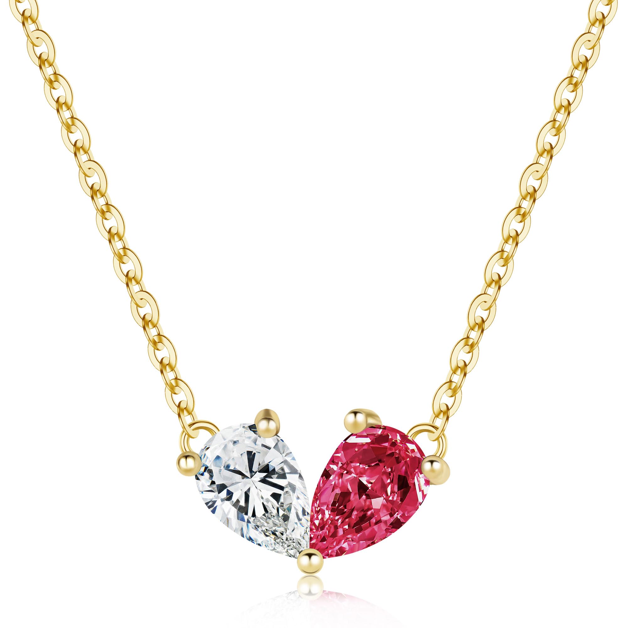 Turandoss Gifts for Women Her Mom Daughter - 14K Dainty Gold Plated Birthstone Necklaces for Women, Birthstone Necklace for Women Girls Kids Jewelry