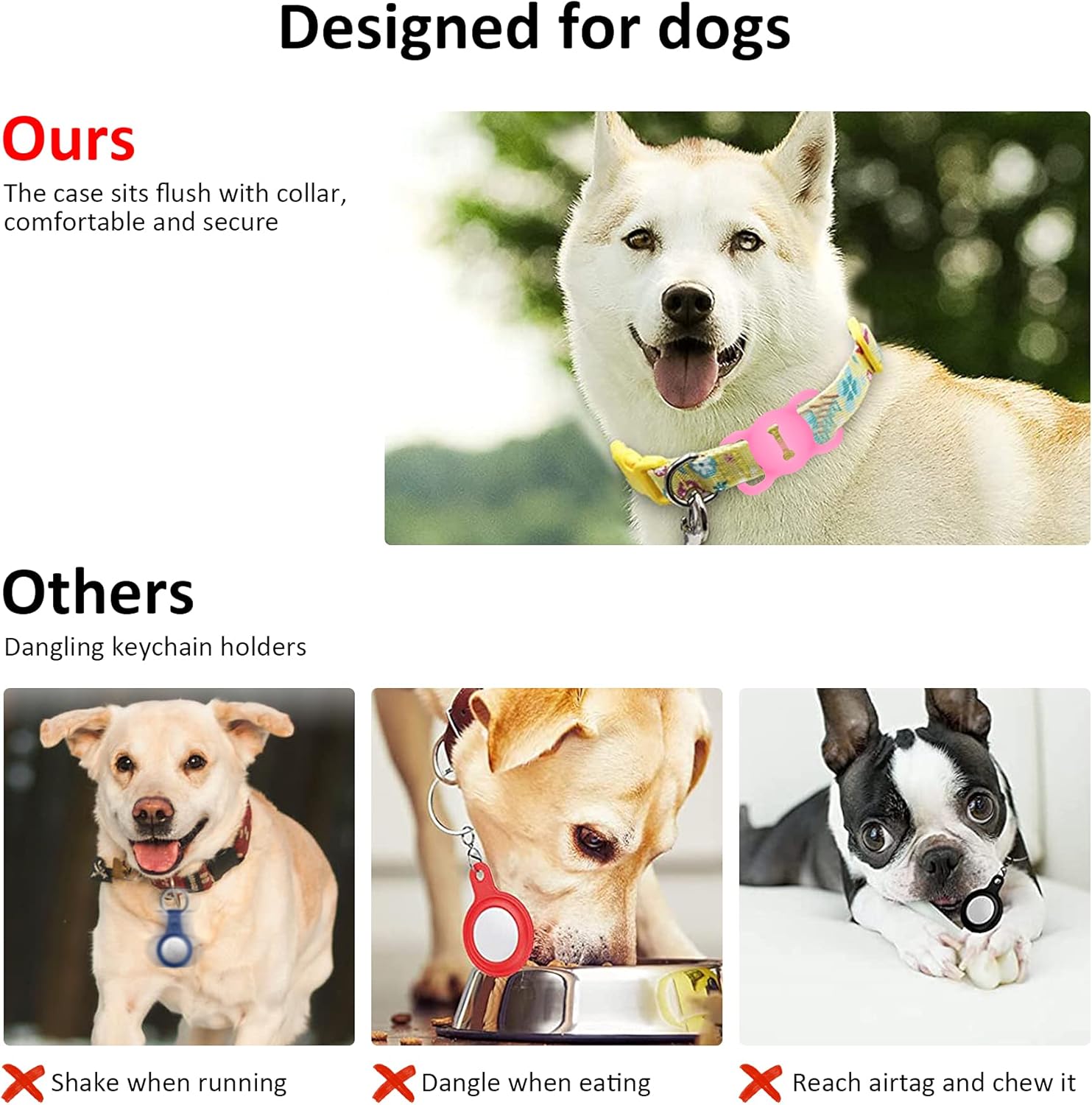 protective case compatible for apple airtag gps tracker locator fit for pet collar loop holder dog cat accessories air tag silicone protective case