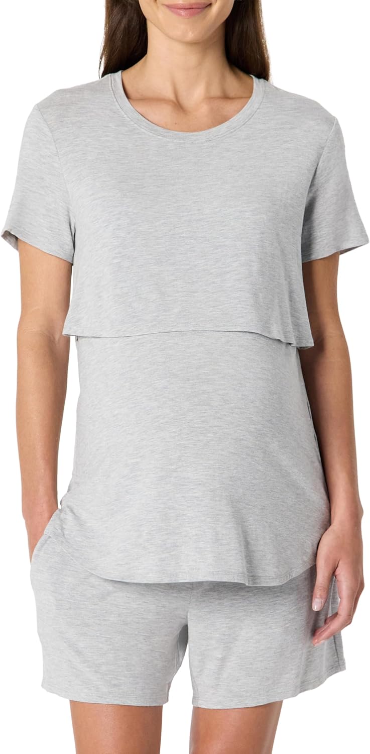 Amazon Essentials Women's Soft Modal Nursing Maternity Sleepwear Pajama Set