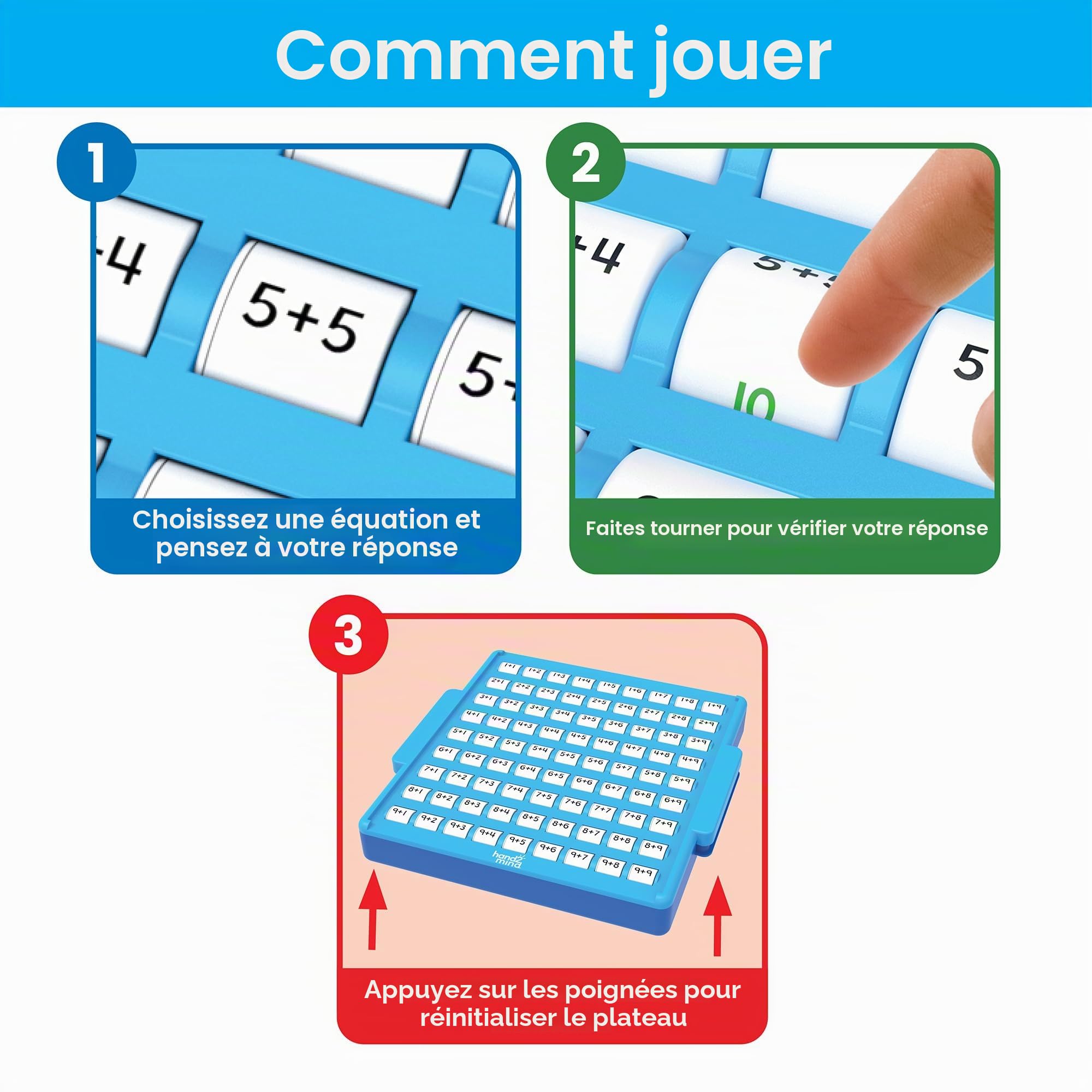 Learning Resources Tableau d'informations mathématiques interactif, Apprendre l'addition, Tableau d'activité à corriger soi-même pour l'apprentissage Autonome, dès 5 Ans