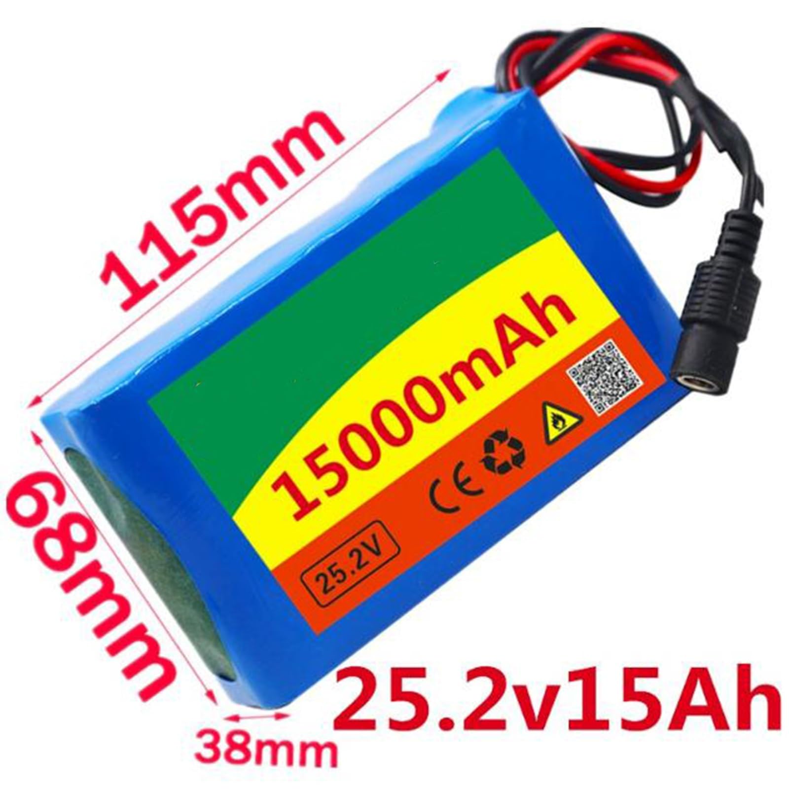 Paquete de batería de Iones de Litio for Bicicleta eléctrica de 24v y 15Ah, batería de Iones de Litio 6S2P con Cargador BMS for Patinete de Bicicleta eléctrica
