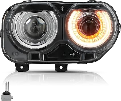 TUSDAR HID Headlight Assembly Replacement for 2015-2022 Dodge Challenger