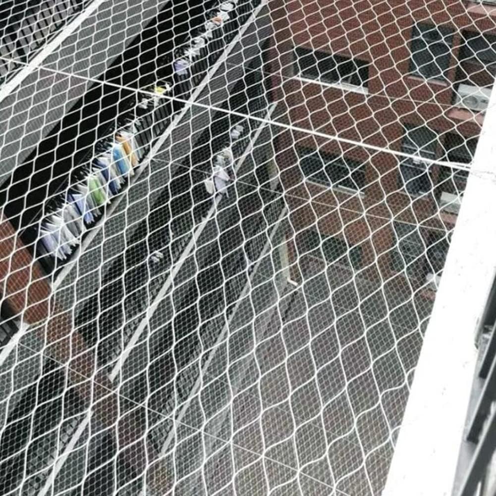 WIGING Flexible Stainless Steel Rope Netting, 2mm Wire Diameter, Mesh Hole 10cm, Impact Resistance Rope Mesh, Stair Balcony Boundary Decor Protection Net (Color : Silver, Size : 1x1m)