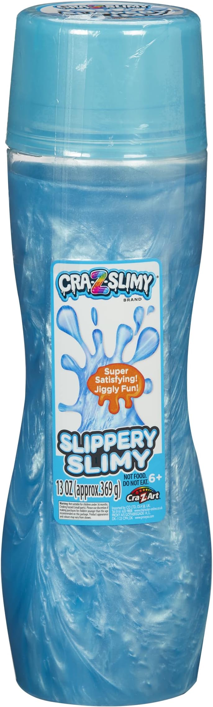 Cra-Z-Slimy Slippery Slime 13oz tube of liquid slime in reusable tube container Liquid texture slime Pre made slime, 79551