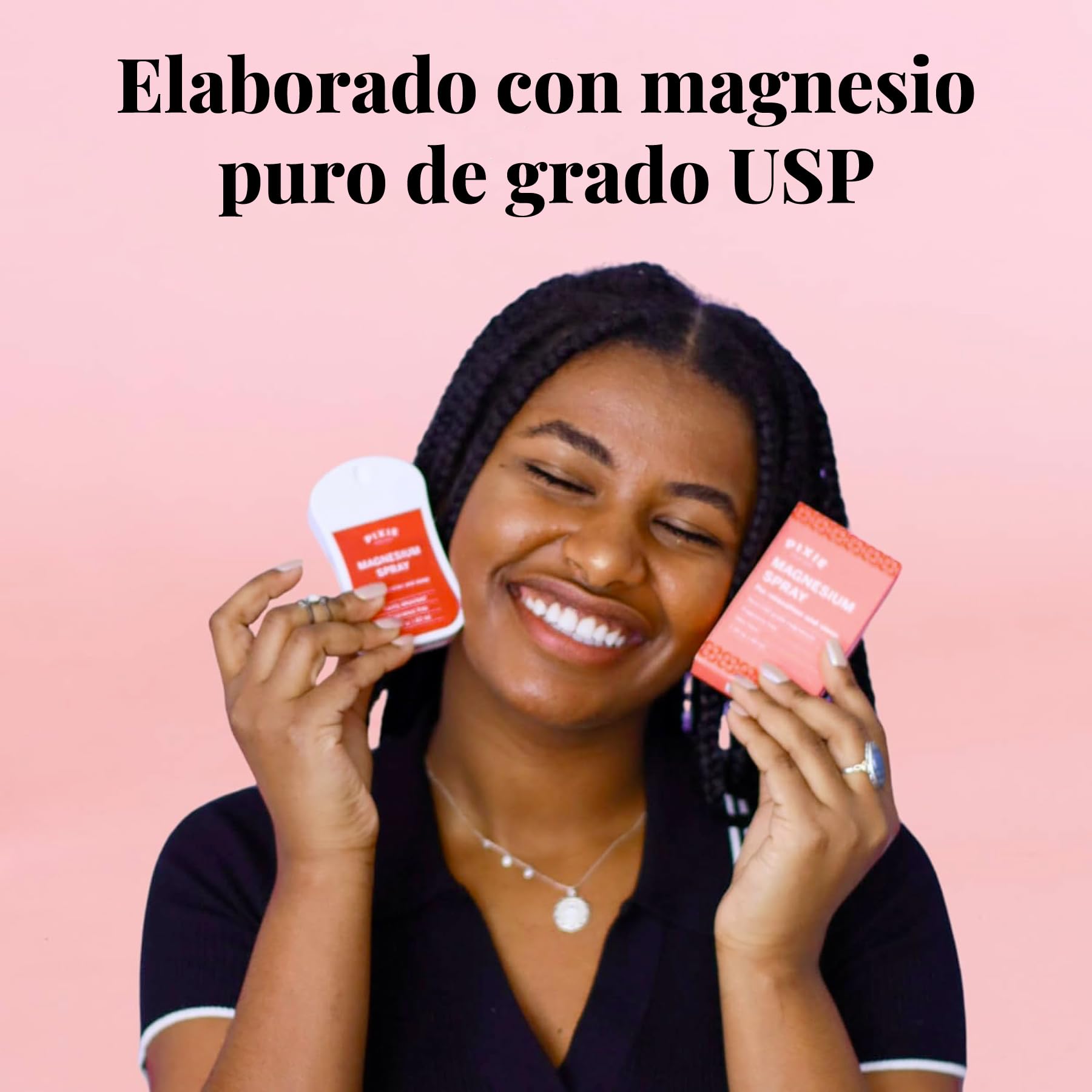 Pixie Spray de Magnesio Puro 40 ml – USP Grade – Alivio Tópico Rápido para Dolores, Sueño y Molestias Menstruales – Tamaño Viaje, No Tóxico