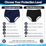 AQX Reusable Adult Swim Diapers Special Needs, Washable Cloth Diapers Leakproof, Swimmers Nappy Trunks Pull Ups for Incontinence Protection Unisex (L, Blue)