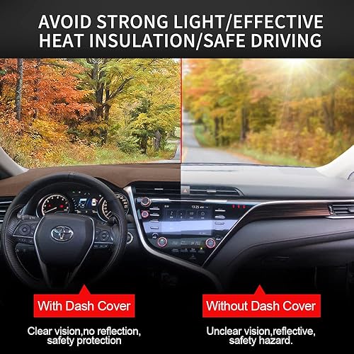 Miniatura 5 de HanLanKa Cubierta de salpicadero compatible con Toyota Sienna 2004 2005 2006 2007 2008 2009 2010 cubierta protectora de tablero (marrón)