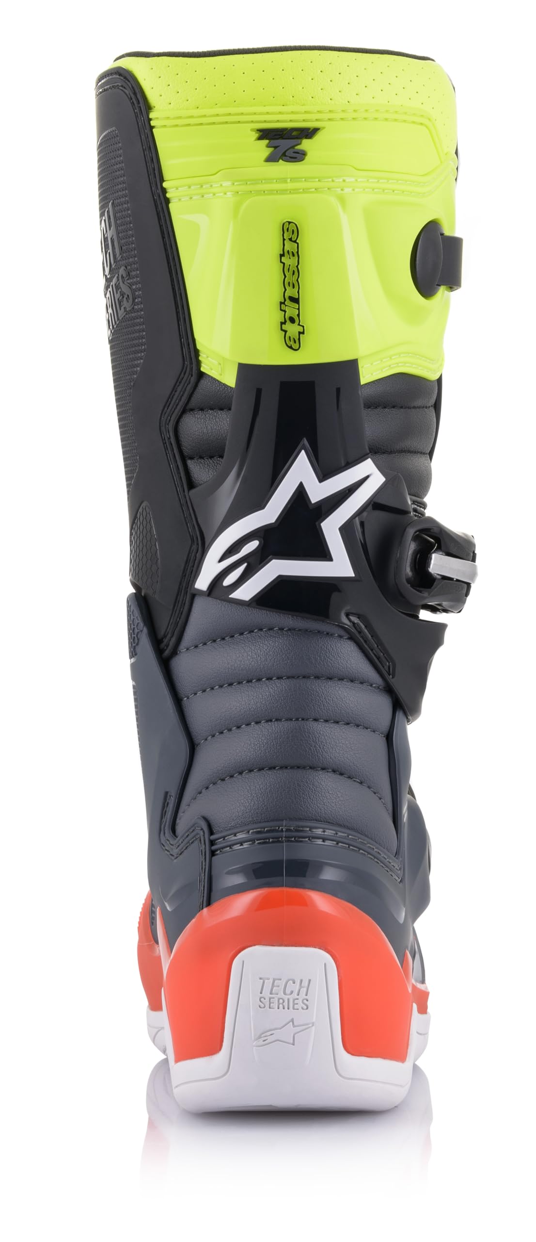 Alpinestars Kids Motocross-Stiefel Tech 7 S Dunkelgrau/Rot Fluo/Gelb Fluo