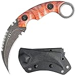 Ccanku C1691 Fixed Blade Knife D2 Steel G10 Handle 4 Inches,Outdoor Survival Claw Teeth Knife,Camping EDC Tools, Kydex Sheaths  