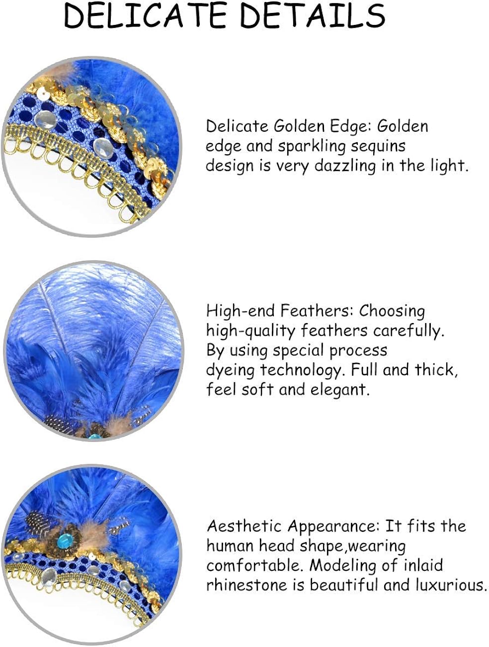 Famvos Carnival Feather Headpiece Showgirl Headband (Blue, One Size) : Clothing, Shoes & Jewelry
