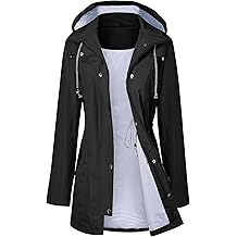 Raincoat Women Waterproof Long Hooded Trench Coats Lined Windbreaker Travel Jacket S-XXL