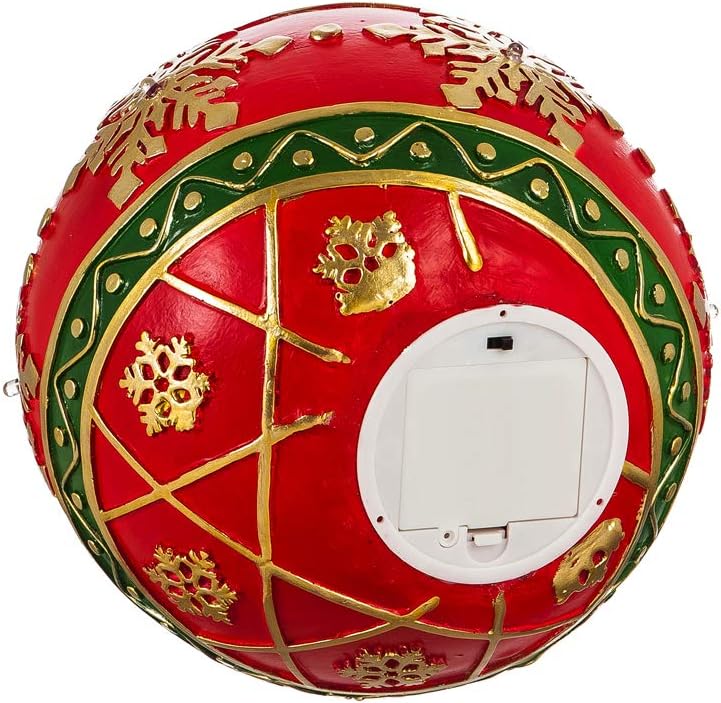 Evergreen Garden Beautiful Decorative Red Battery Operated Outdoor Christmas Ornament - 8 x 8 x 9 Inches Fade and Weather Resistant Indoor/Outdoor Decoration for Homes, Yards and Gardens