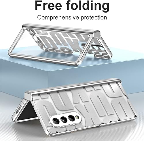 Miniatura 2 de Funda para Samsung Galaxy Z Fold 4 5G, diseño de moda con bisagra, cubierta transparente de PC con protector de pantalla, protección completa