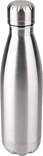 Pioneer Nadająca się do wielokrotnego użytku butelka na napoje z wysokiej jakości stali nierdzewnej 18/8, 0,6 l, 600 ml, z nakrętką, kubek podróżny, picie w podróży