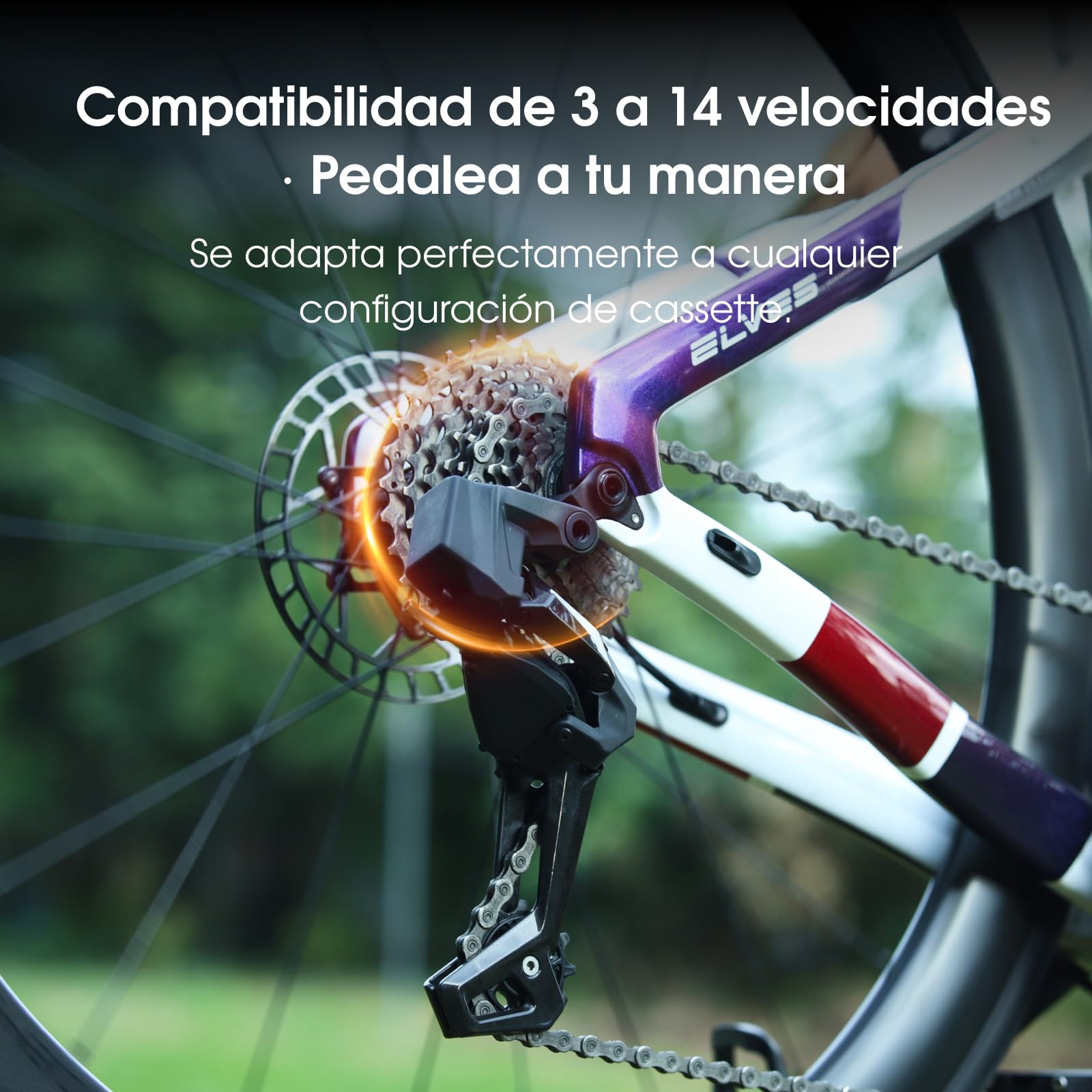 Desviador electrónico inalámbrico de Carbono WHEELTOP EDS TX para Bicicleta de Carretera con 3-14 velocidades Personalizables, IP67 a Prueba de Agua, conexión Bluetooth y Ant+, Freno de Cable