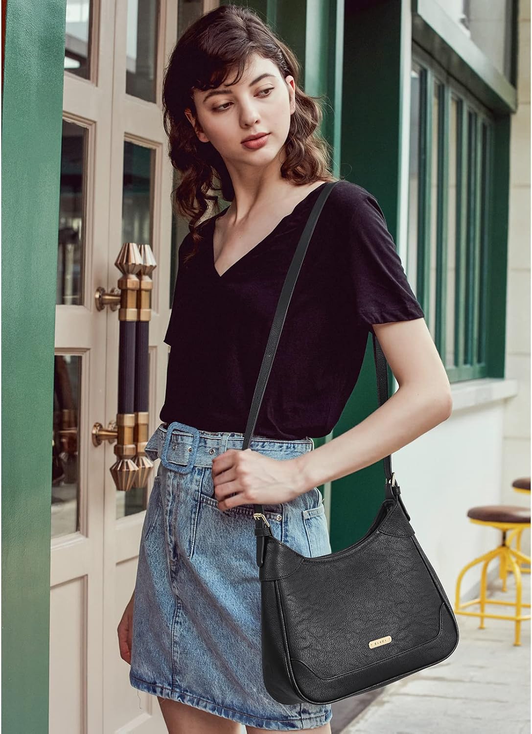 Miniatura 2 de CLUCI Monederos y bolsos para mujer, bolso de cuero de diseñador, bolso grande de moda para mujer, con bolsa interior, juego de 2 piezas