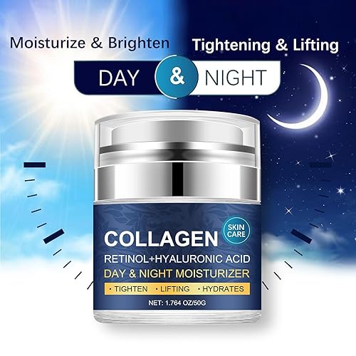 Miniatura 4 de Hidratante facial de colágeno, crema de colágeno para tensar la piel con retinol y ácido hialurónico antienvejecimiento hidratante de día y noche