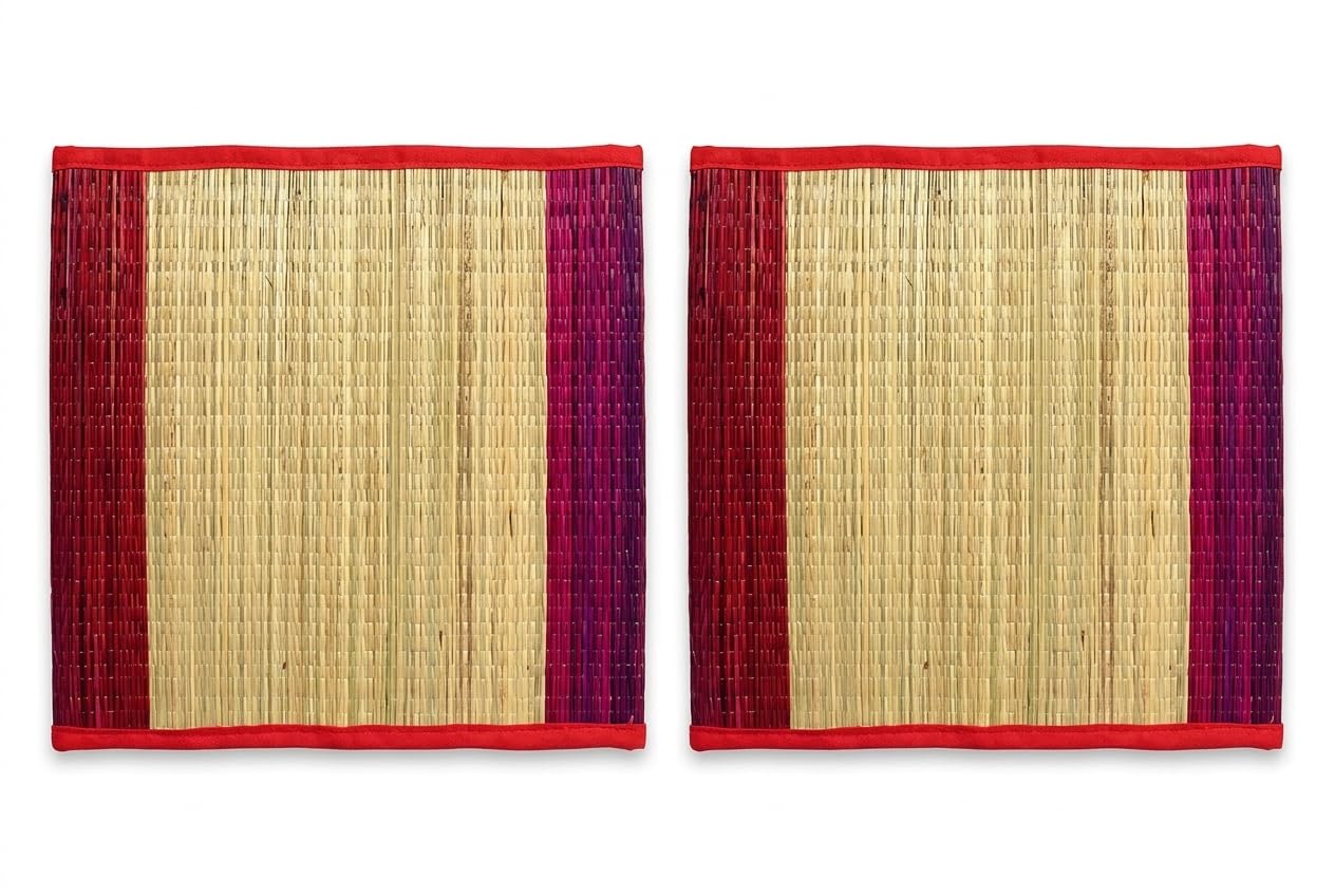 Tudoccy Kusha Grass Aasan Mat for Puja & Meditation | Natural Grass Sitting Mat for Temple, Home – Brown (Pack of 2)-image-28