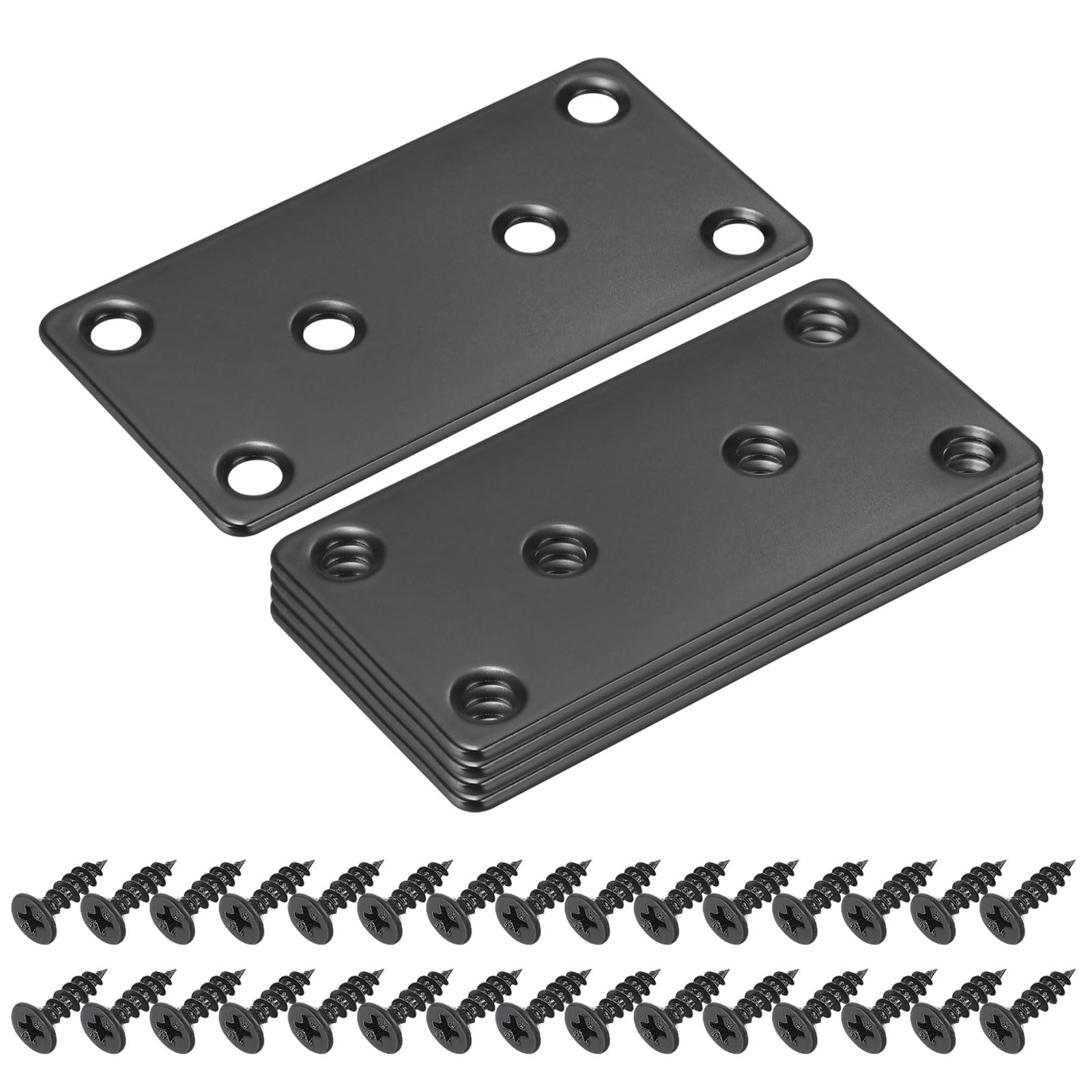 Plaque de réparation bois métal noir uxcell pour réparer une table cassée ou renforcer un lit
