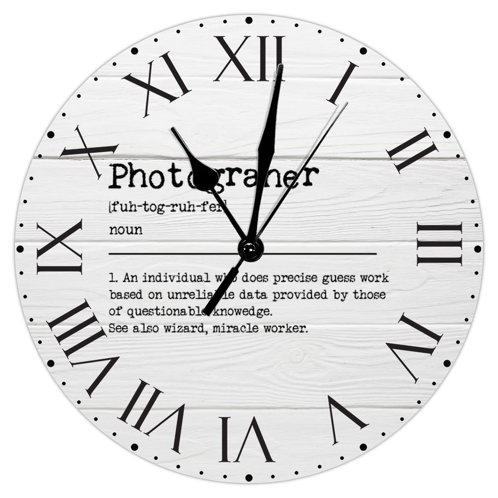 Horloge murale en PVC 30 cm avec chiffres romains et dictons inspirants