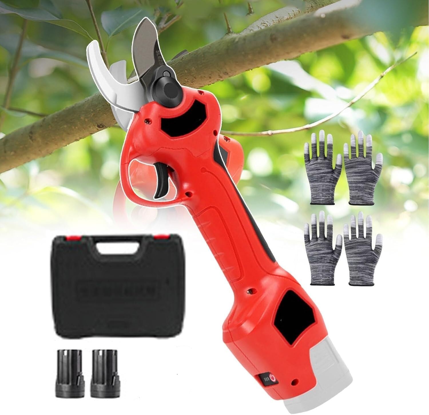 Nożyce ogrodowe, Elektryczny sekator ogrodowy 16,8 V / 2,5 Ah, do dużych pastwisk - średnica cięcia 3 CM 1,18 cala
